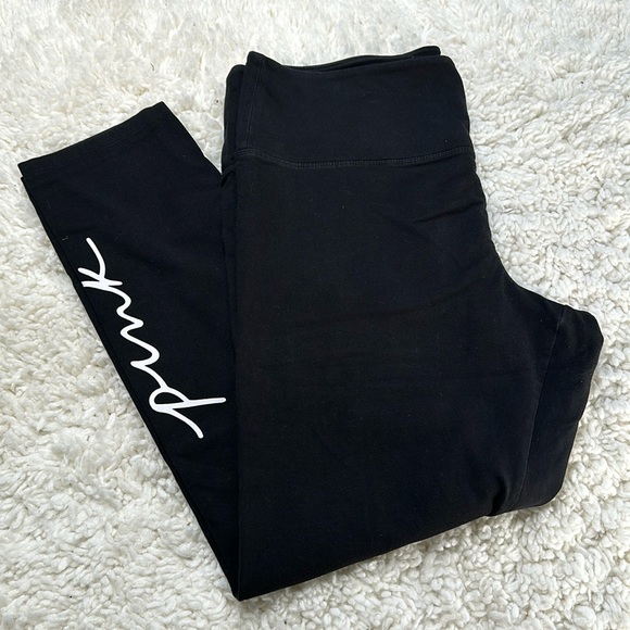 Victoria Secert Pink Plus Size Leggings XXL Cursive 1034 - Picture 1 of 9